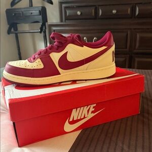 Nike Burgundy and Cream Sneakers